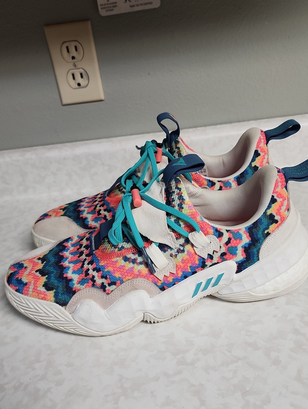Adidas Trae Young signature 1 series tie dye basketball shoes men 13 number 1140